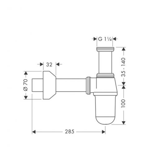 Сифон для раковины Hansgrohe хром 52010000